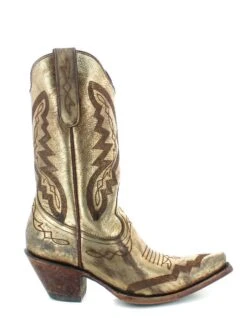YL347-2 Yippee Ki Yay By Old Gringo Women's PEYTON 11" GOLD Snip Toe Boot -Western Store yl347 2 peyton in gold